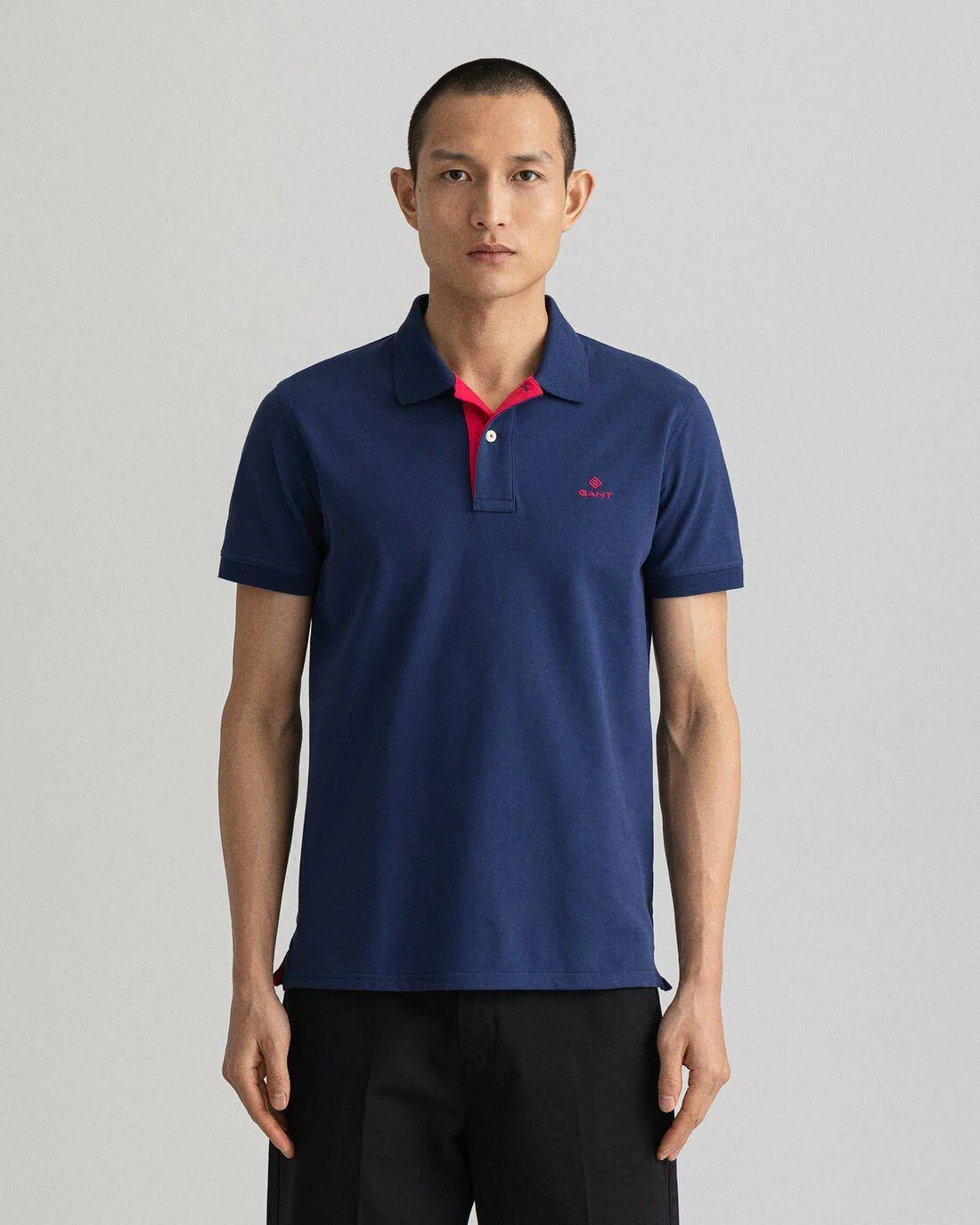 Polo Shirts | Mens GANT Contrast Collar Piqué Rugger Persian Blue