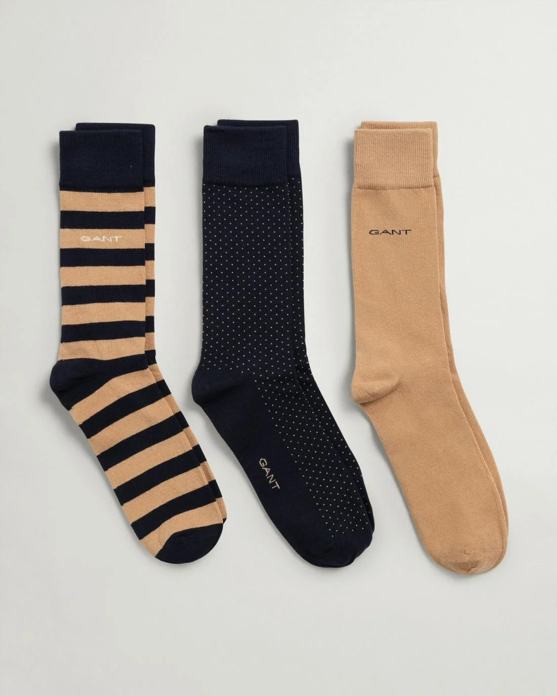 Socks | Mens GANT 3-Pack Stripe &amp; Mini Dot Socks Warm Beige