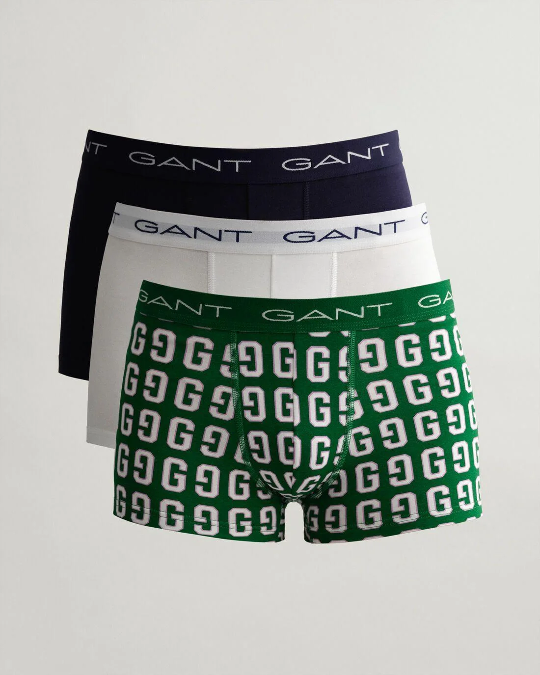 Underwear | Mens GANT 3-Pack Gant Varsity G Logo Trunks Lavish Green