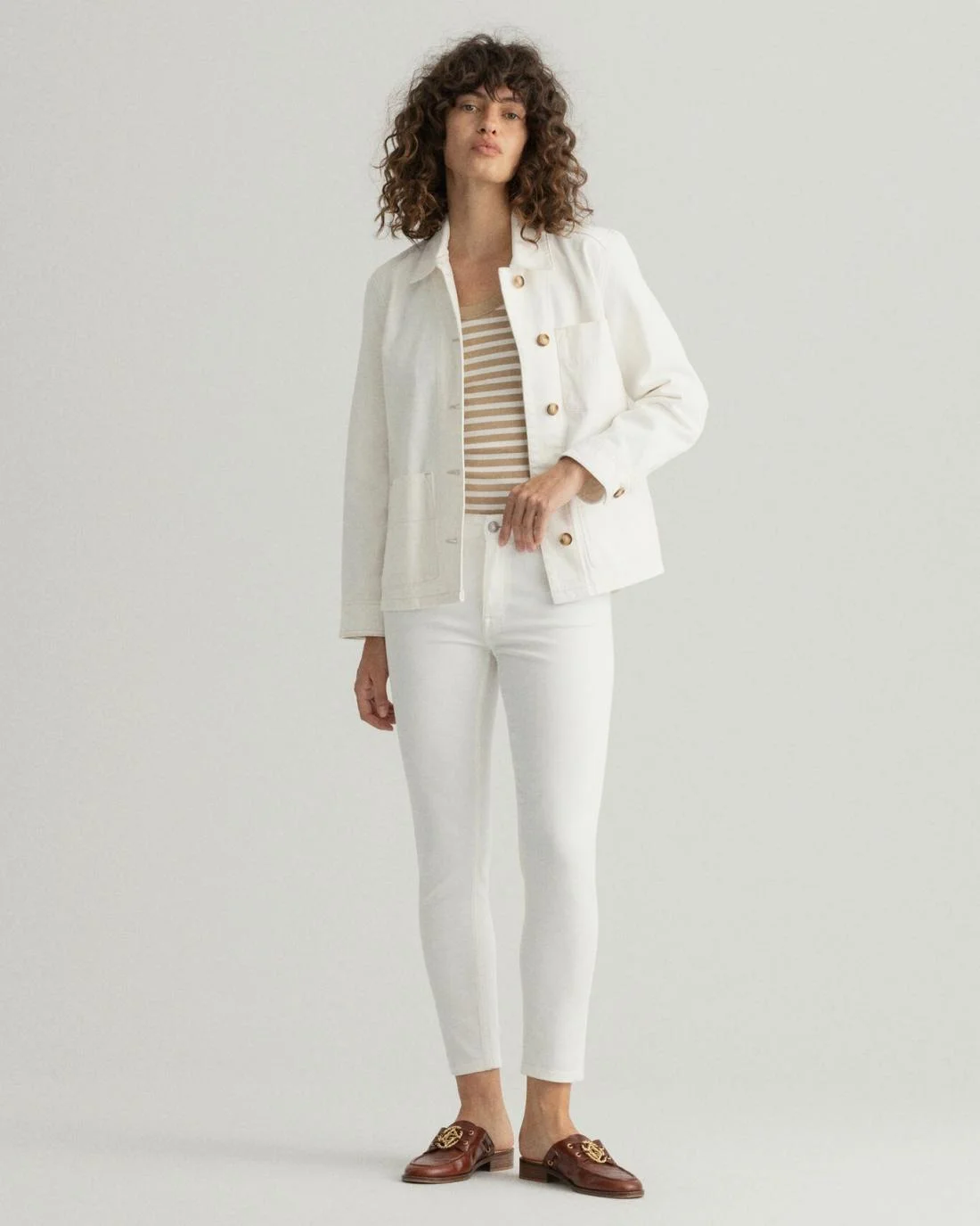 Jeans | Womens GANT Farla Slim Fit Cropped White Jeans White