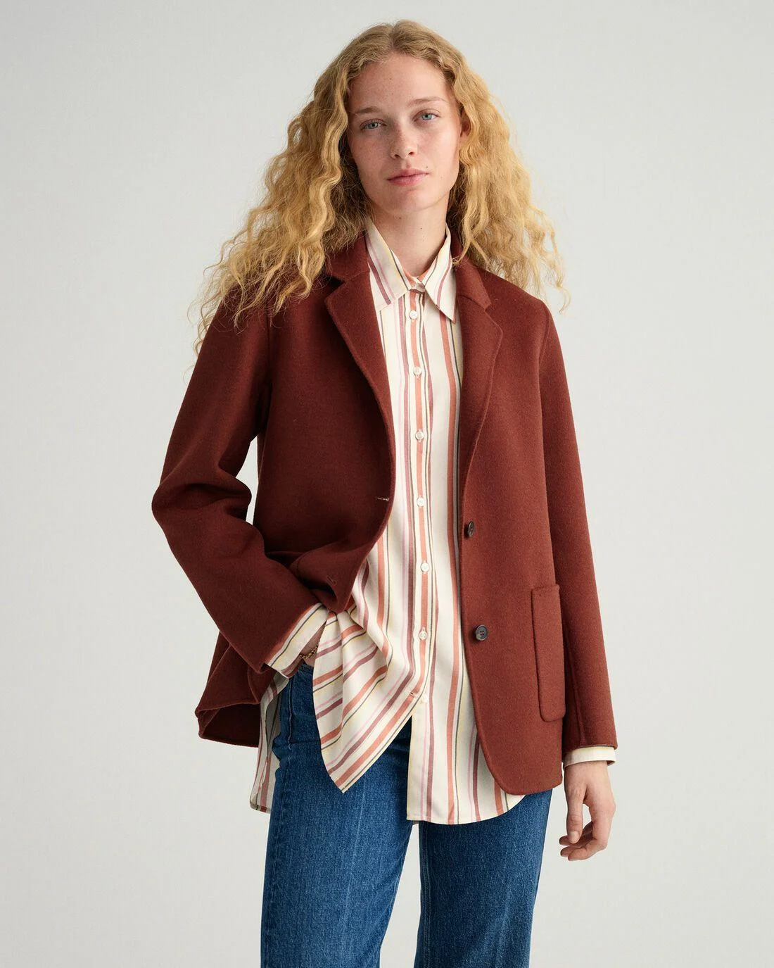 Blazers | Womens GANT Handstitched Straight Blazer Cocoa Bean