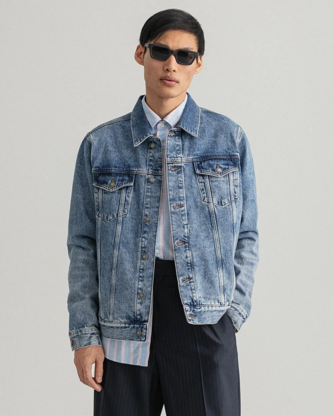 Jackets And Coats | Mens GANT Denim Trucker Jacket Light Blue Broken In