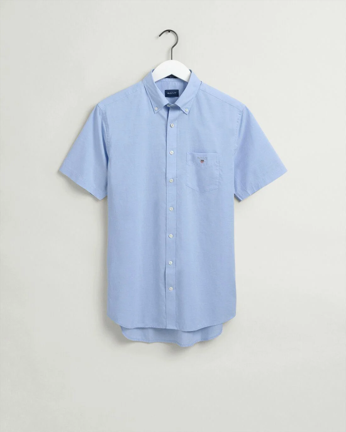 Shirts | Mens GANT Regular Fit Broadcloth Short Sleeve Shirt Muted Blue