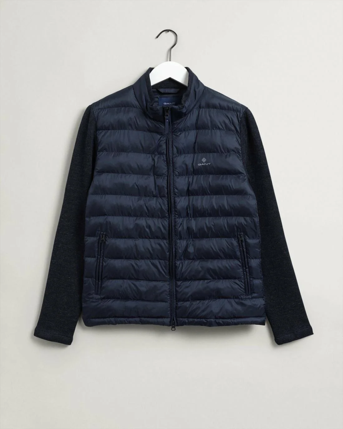 Jackets And Coats | Mens GANT Mixed Media Light Padded Jacket Evening Blue