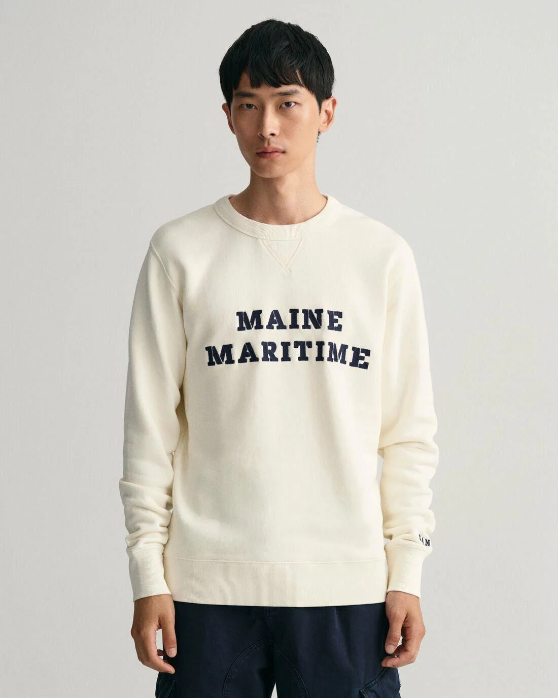 Hoodies And Sweats | Mens GANT Maritime Crew Neck Sweatshirt Cream