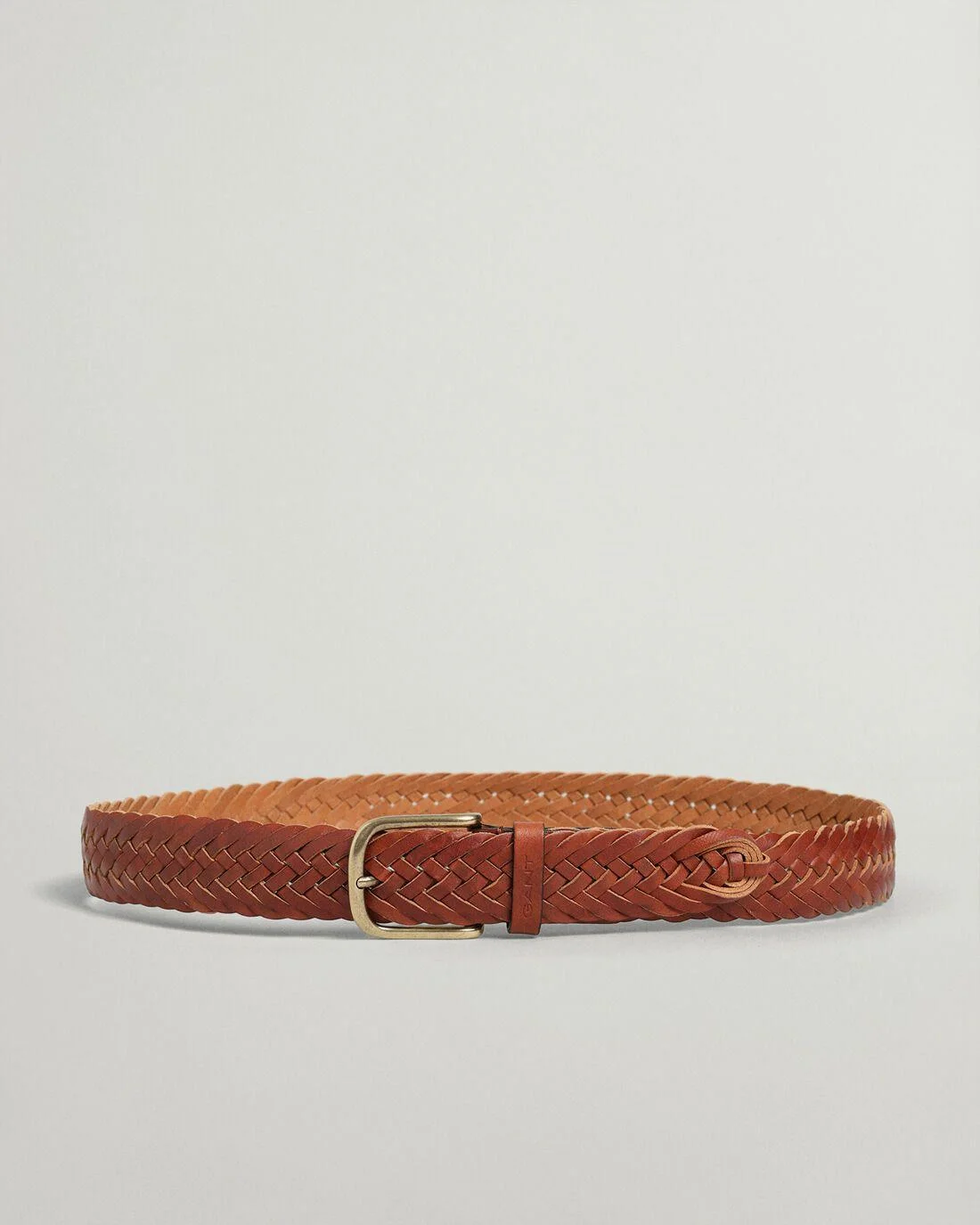 Belts | Womens GANT Leather Braided Waist Belt Clay Brown