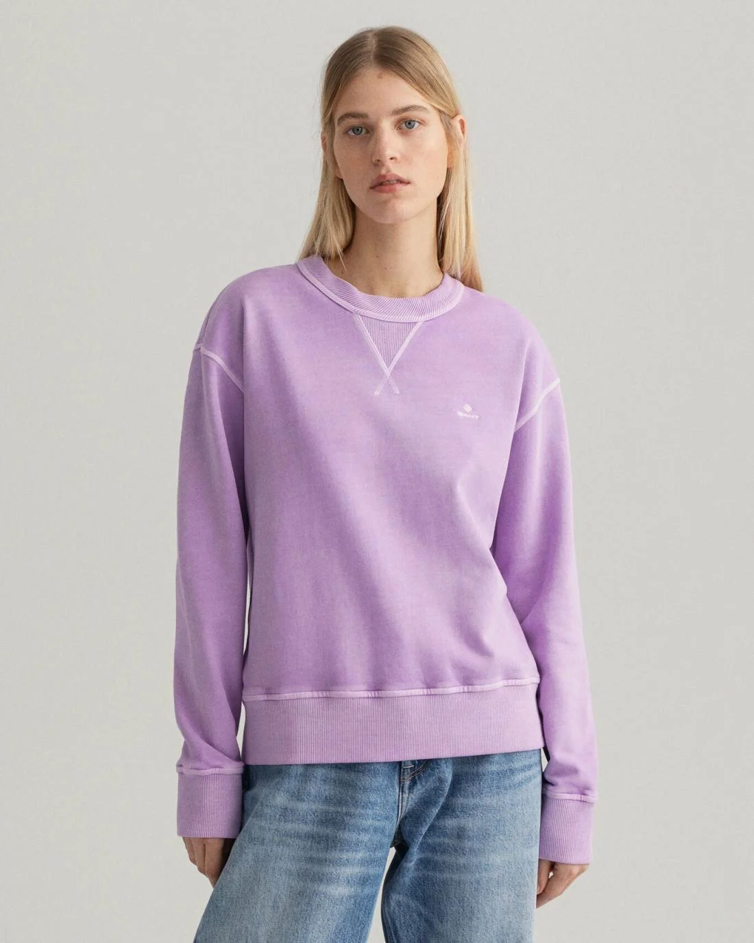 Hoodies And Sweats | Womens GANT Sunfaded Crew Neck Sweatshirt Crocus Purple