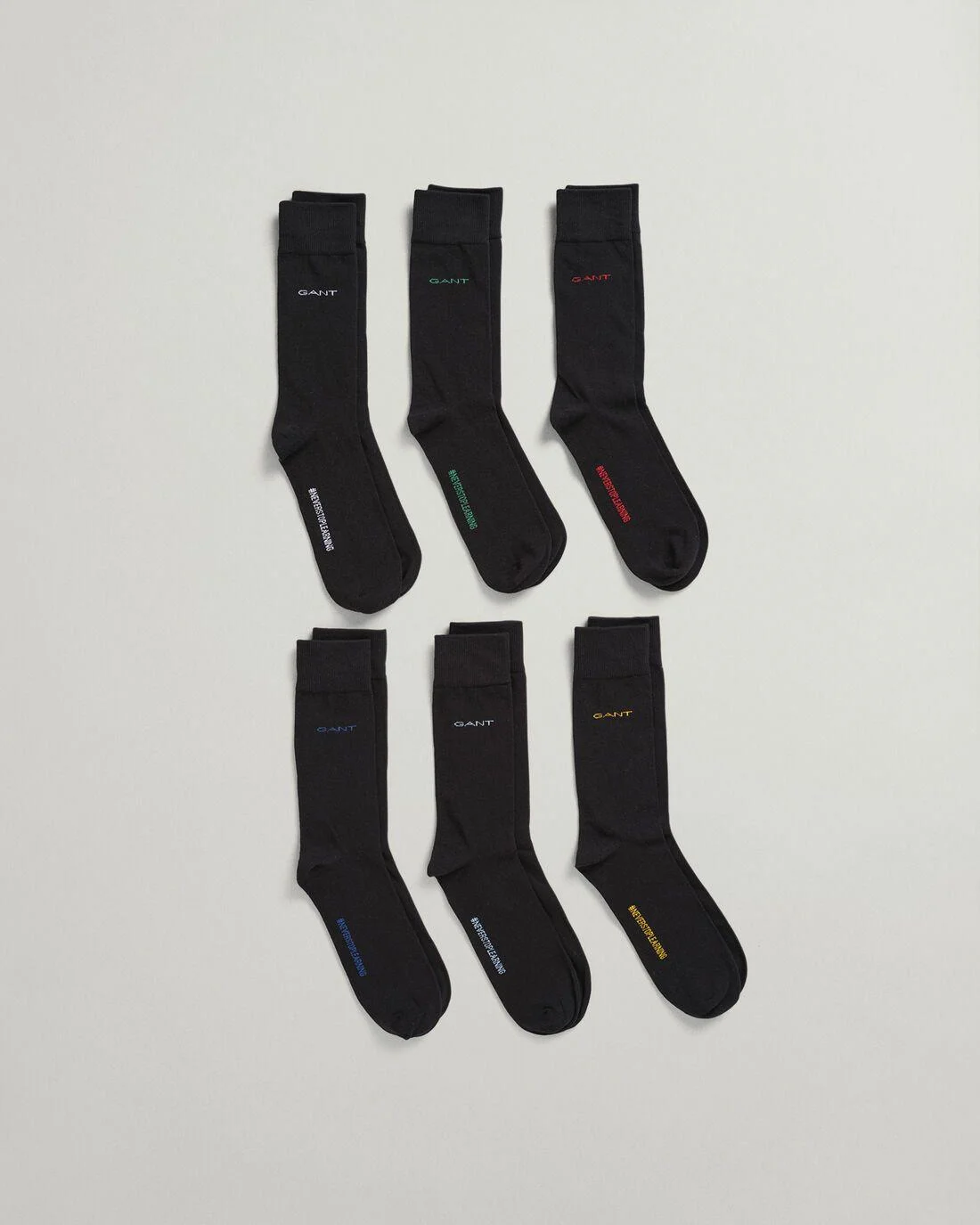 Socks | Mens GANT 6-Pack Soft Cotton Socks Black