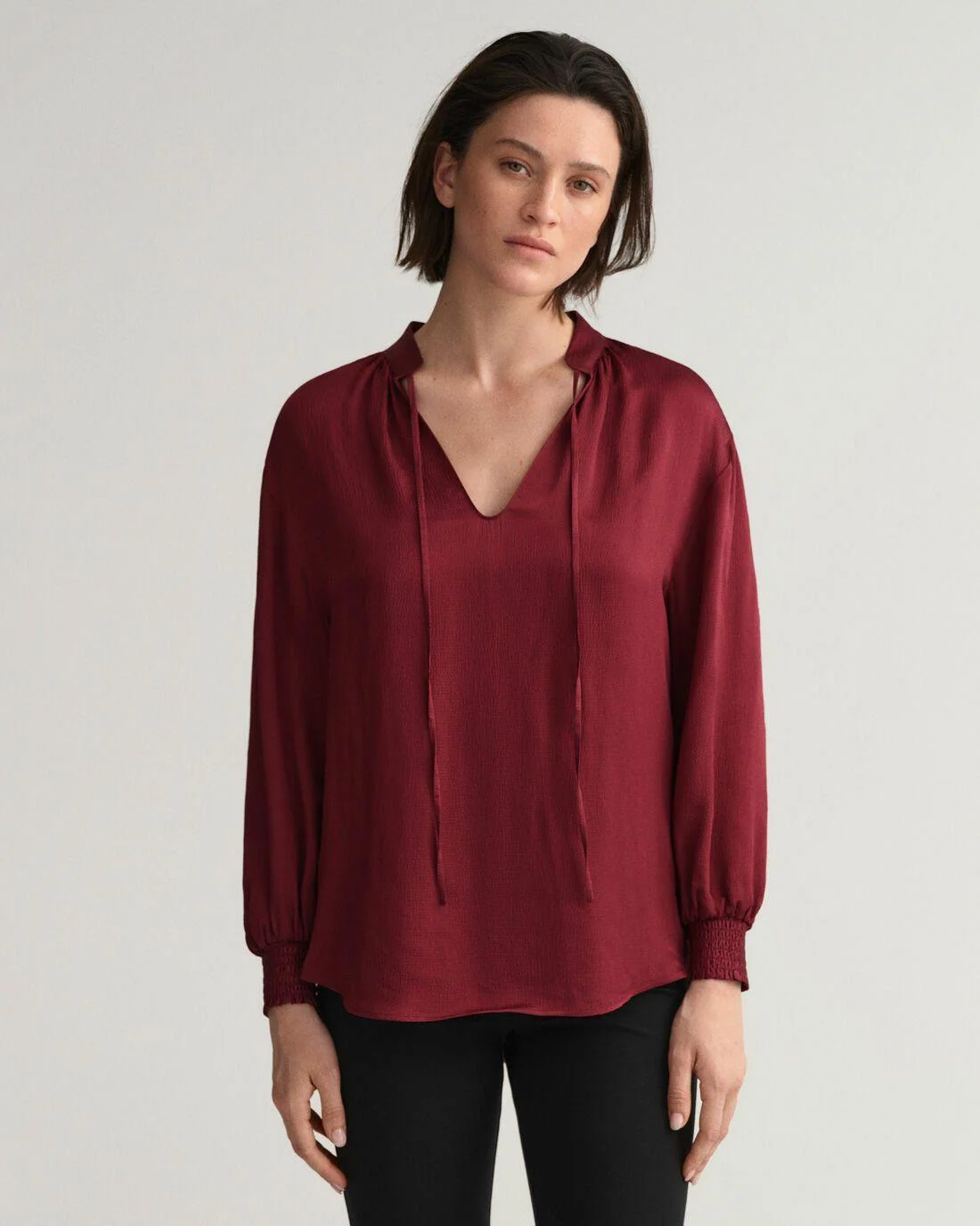 Shirts And Blouses | Womens GANT Popover Blouse Plumped Red