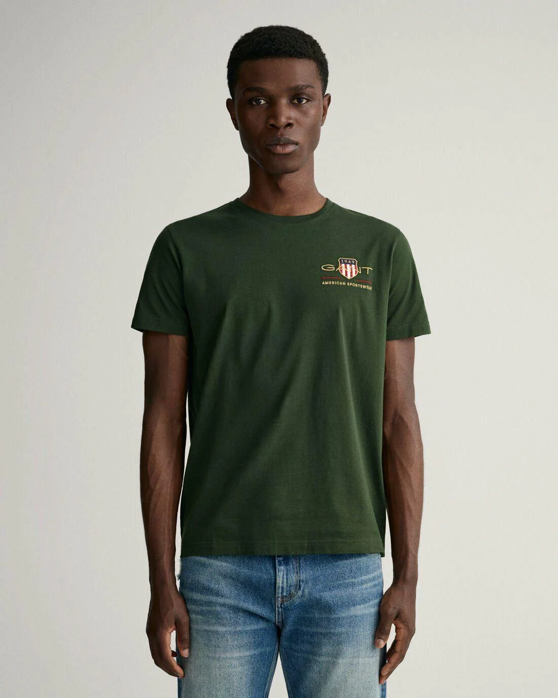 T-Shirts | Mens GANT Archive Shield Embroidery T-Shirt Storm Green