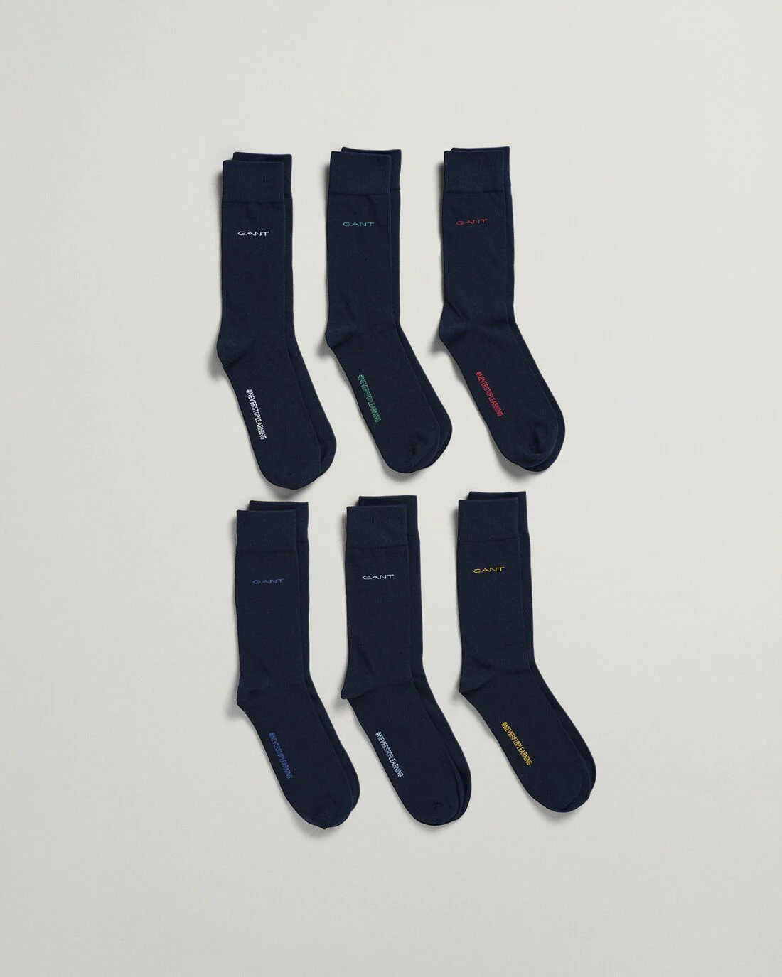 Socks | Mens GANT 6-Pack Soft Cotton Socks Marine