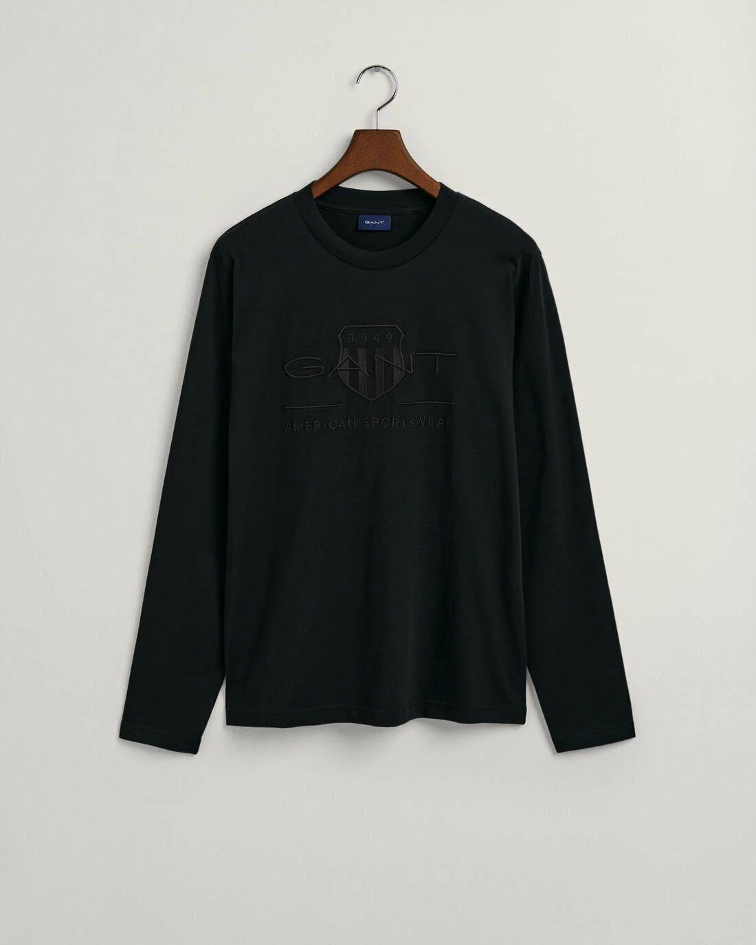 T-Shirts | Mens GANT Tonal Archive Shield Long Sleeve T-Shirt Black