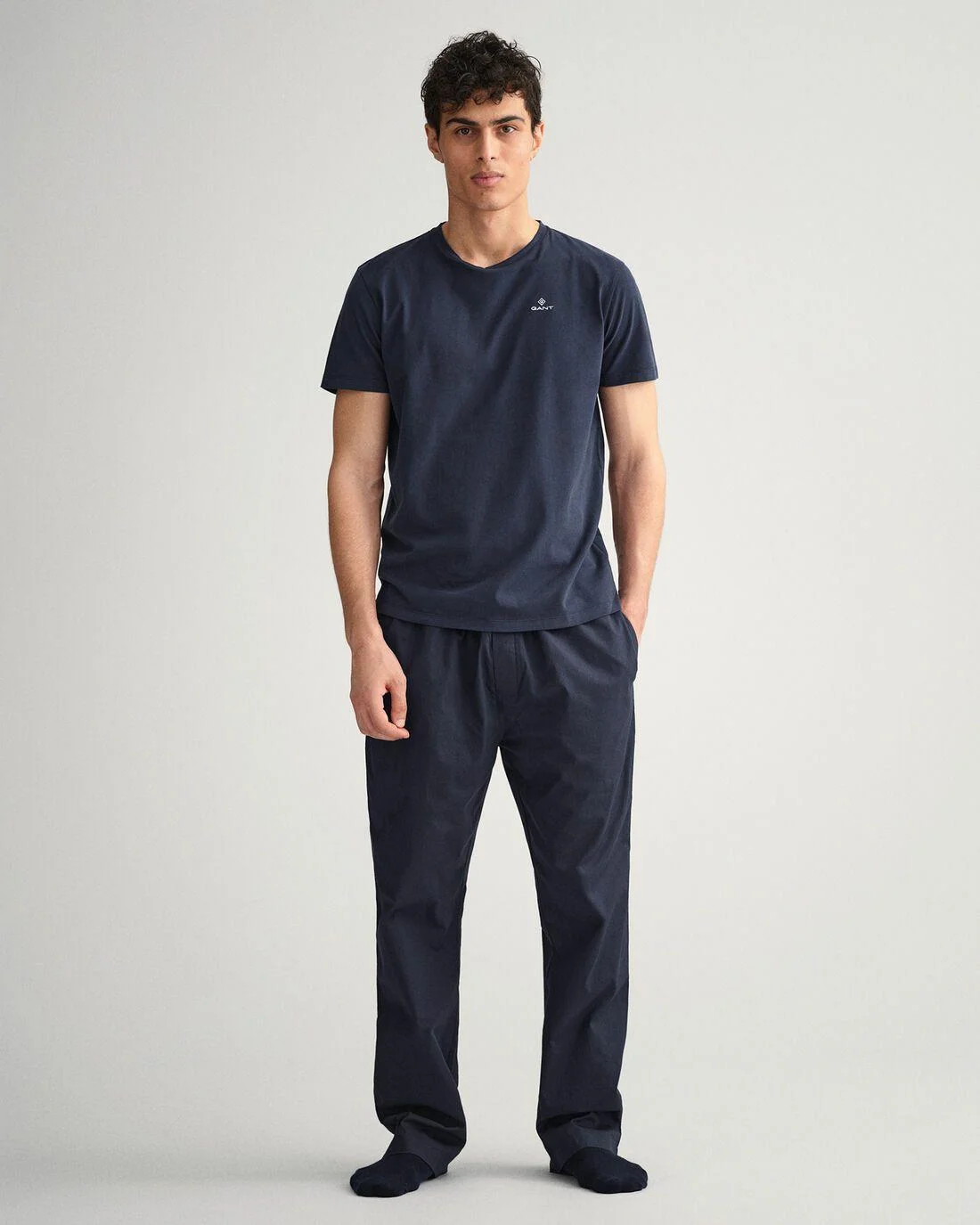 Underwear | Mens GANT Pajama Set With T-Shirt Gift Box Evening Blue