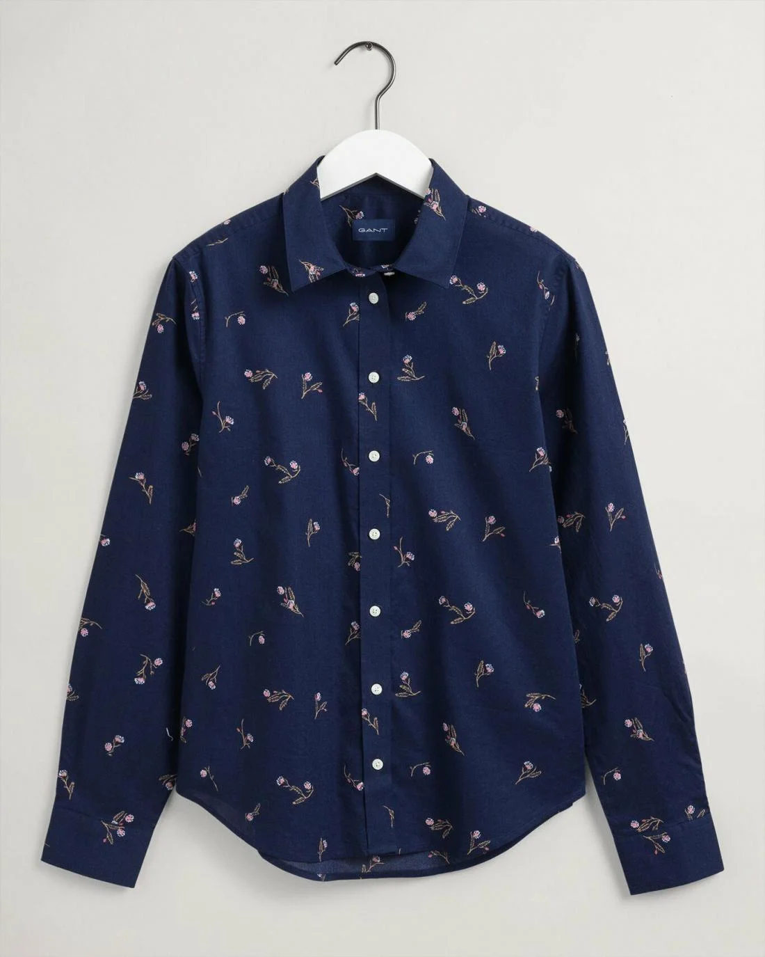 Shirts And Blouses | Womens GANT Small Flower Print Shirt Classic Blue