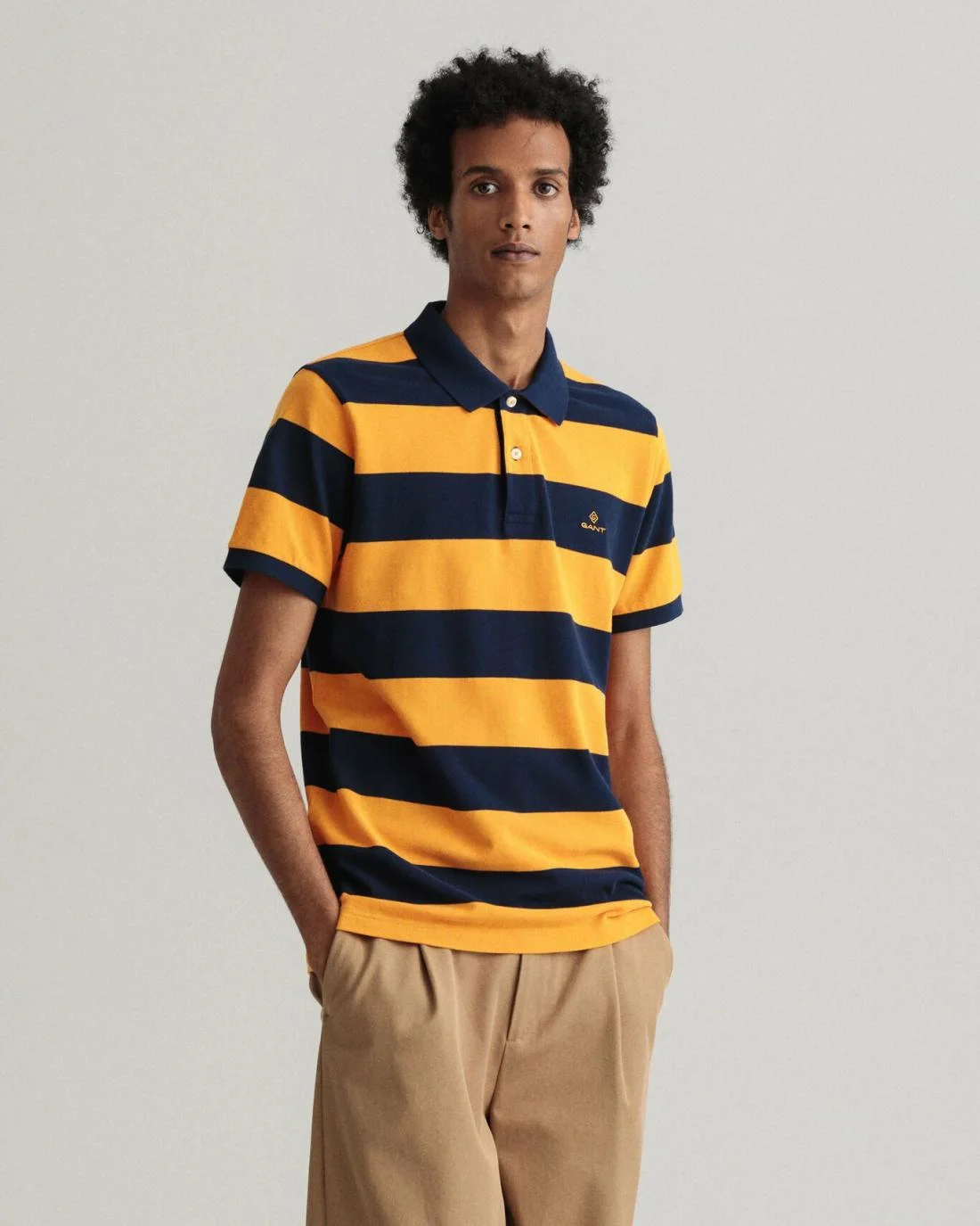 Polo Shirts | Mens GANT Barstripe Piqué Polo Shirt Dahlia Orange