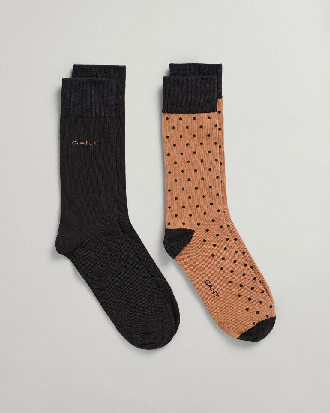 Socks | Mens GANT 2-Pack Solid And Dot Socks Roasted Walnut