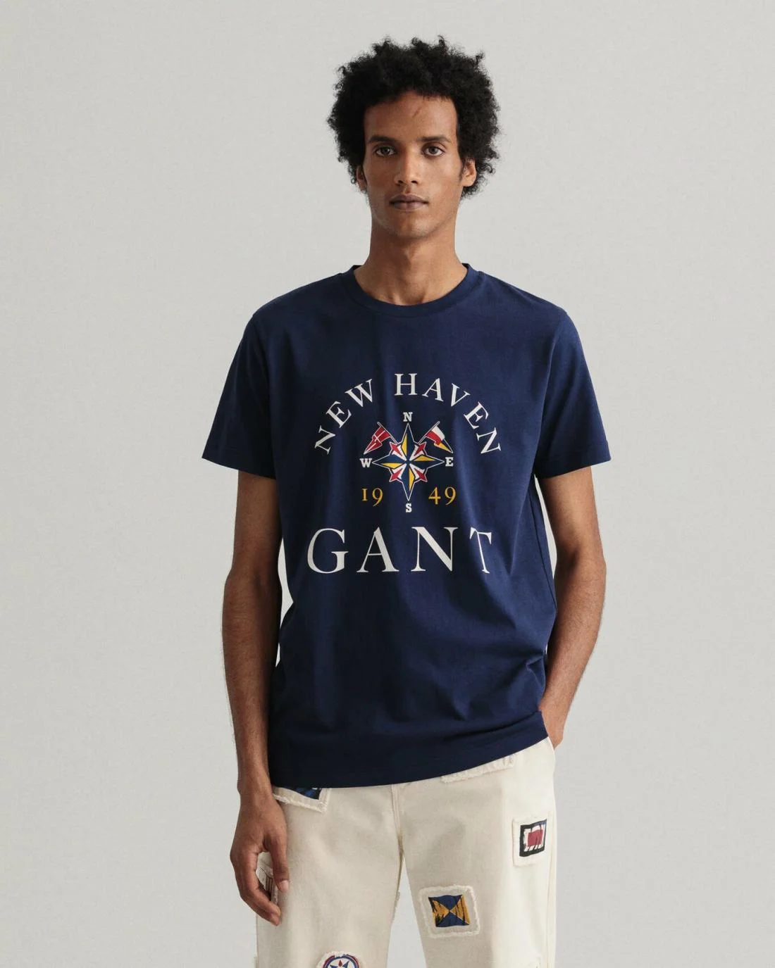 T-Shirts | Mens GANT Sailing Print T-Shirt Evening Blue