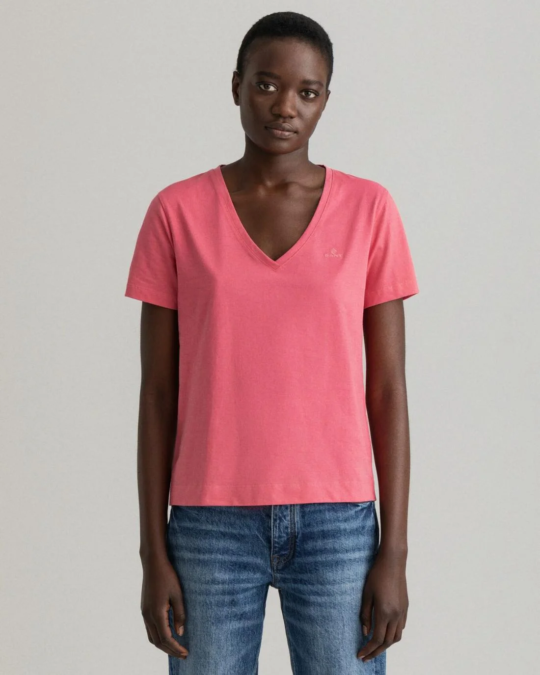 Polos And T-Shirts | Womens GANT Original V-Neck T-Shirt Rapture Rose