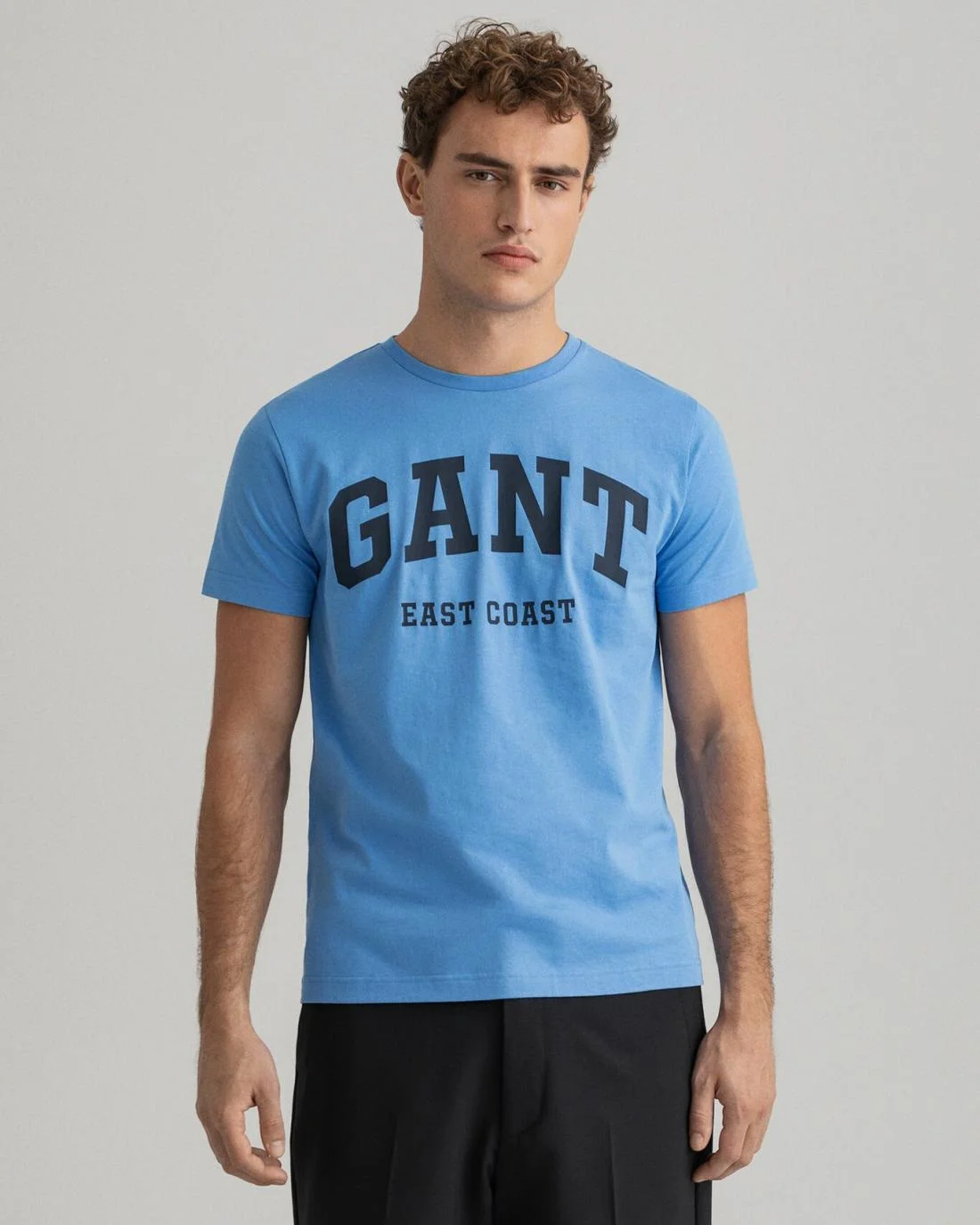 T-Shirts | Mens GANT Logo T-Shirt Pacific Blue