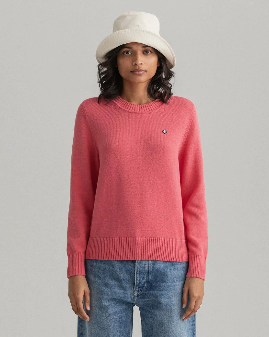 Knitwear | Womens GANT Icon G Cotton Crew Neck Sweater Rapture Rose