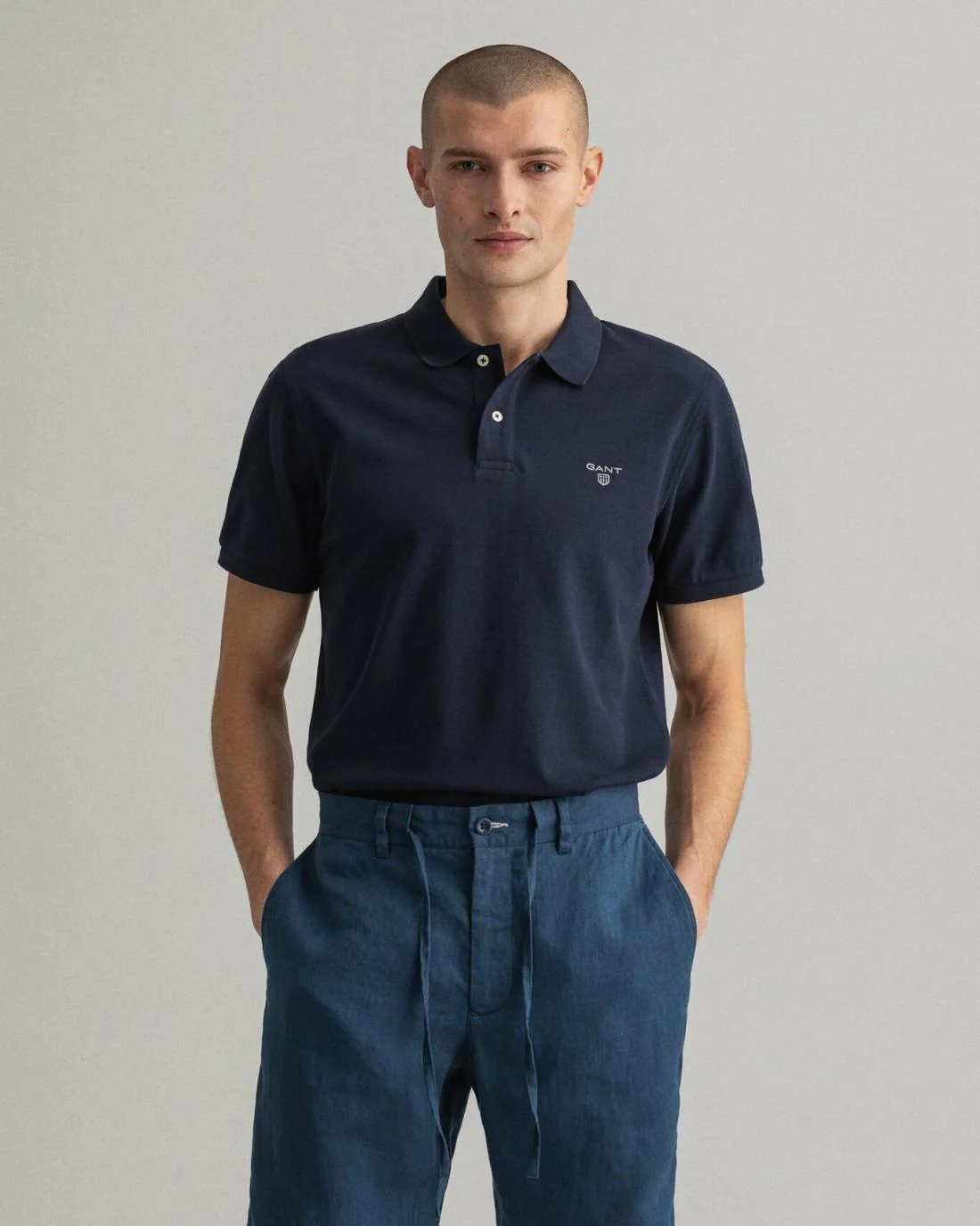 Polo Shirts | Mens GANT Piqué Polo Shirt Evening Blue