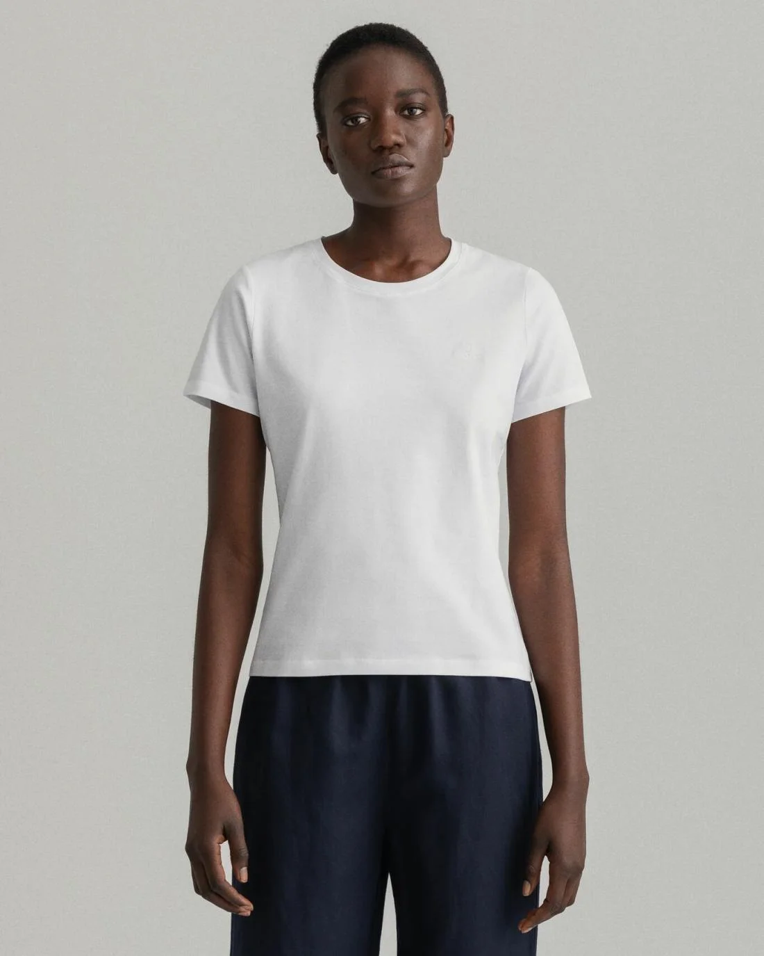 Polos And T-Shirts | Womens GANT Stretch Cotton Top White