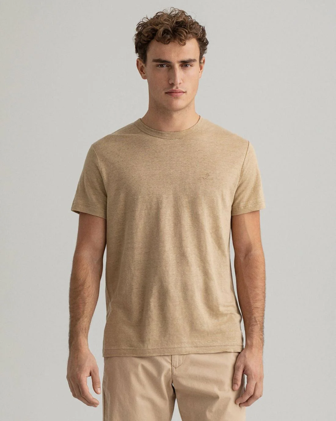 T-Shirts | Mens GANT Linen T-Shirt Dark Khaki