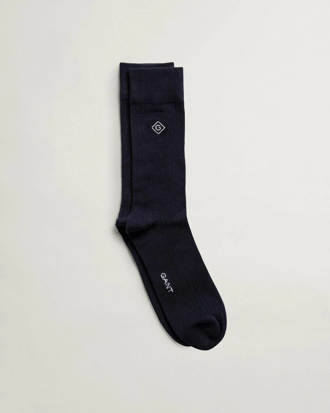 Socks | Mens GANT Ribbed Logo Embroidery Socks Marine