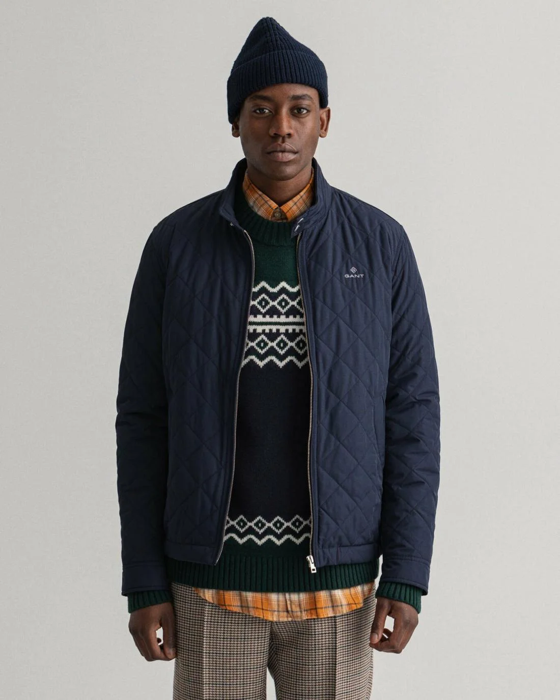 Jackets And Coats | Mens GANT Quilted Windcheater Evening Blue