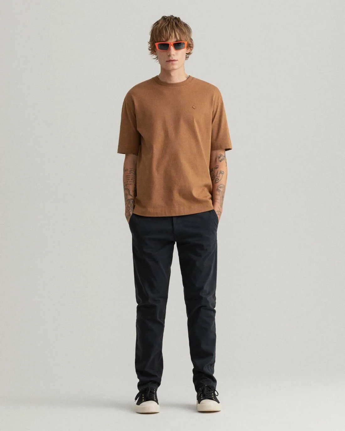 Chinos | Mens GANT Molsey Extra Slim Fit Brushed Chinos Black