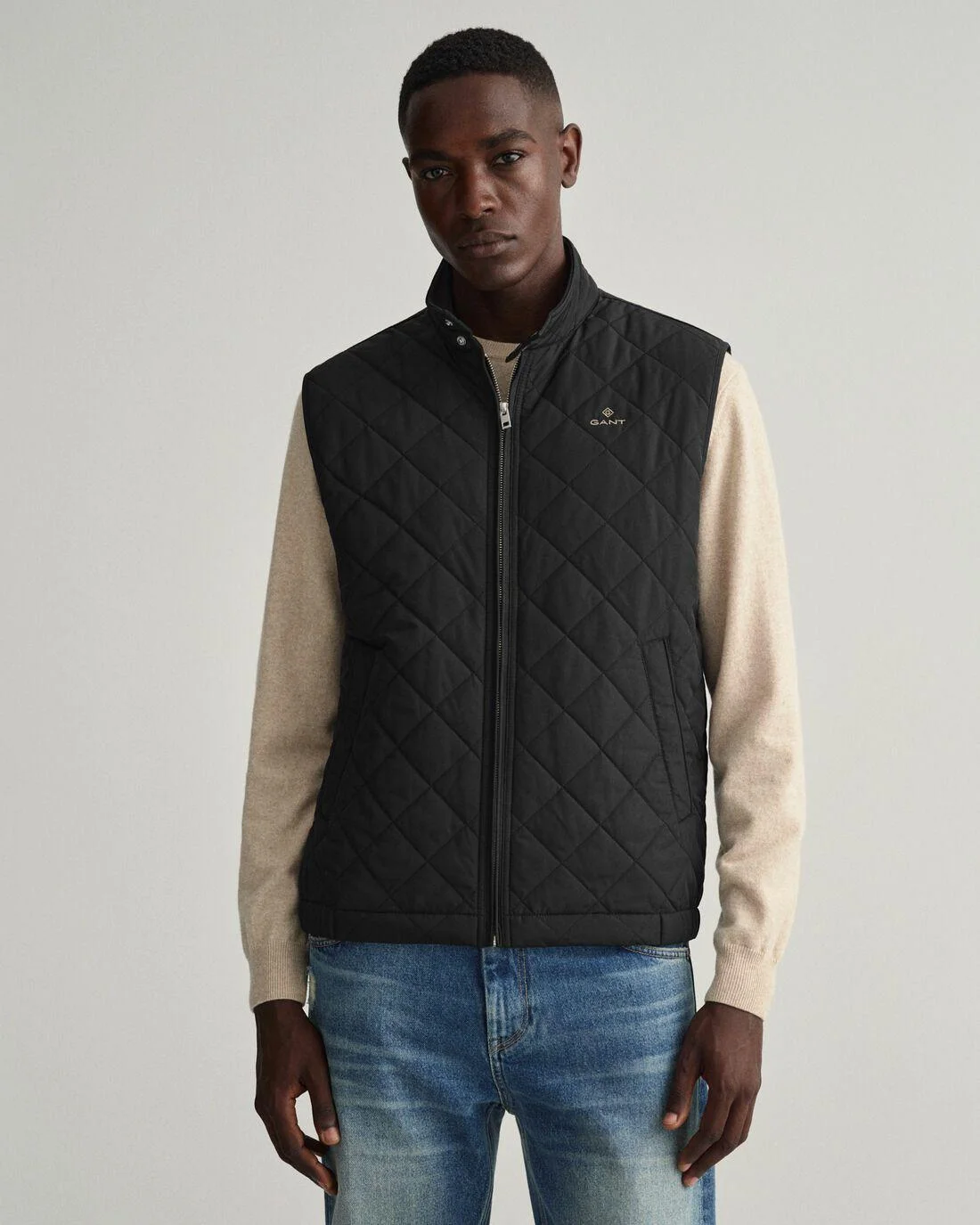 Gilets | Mens GANT Quilted Windcheater Vest Black