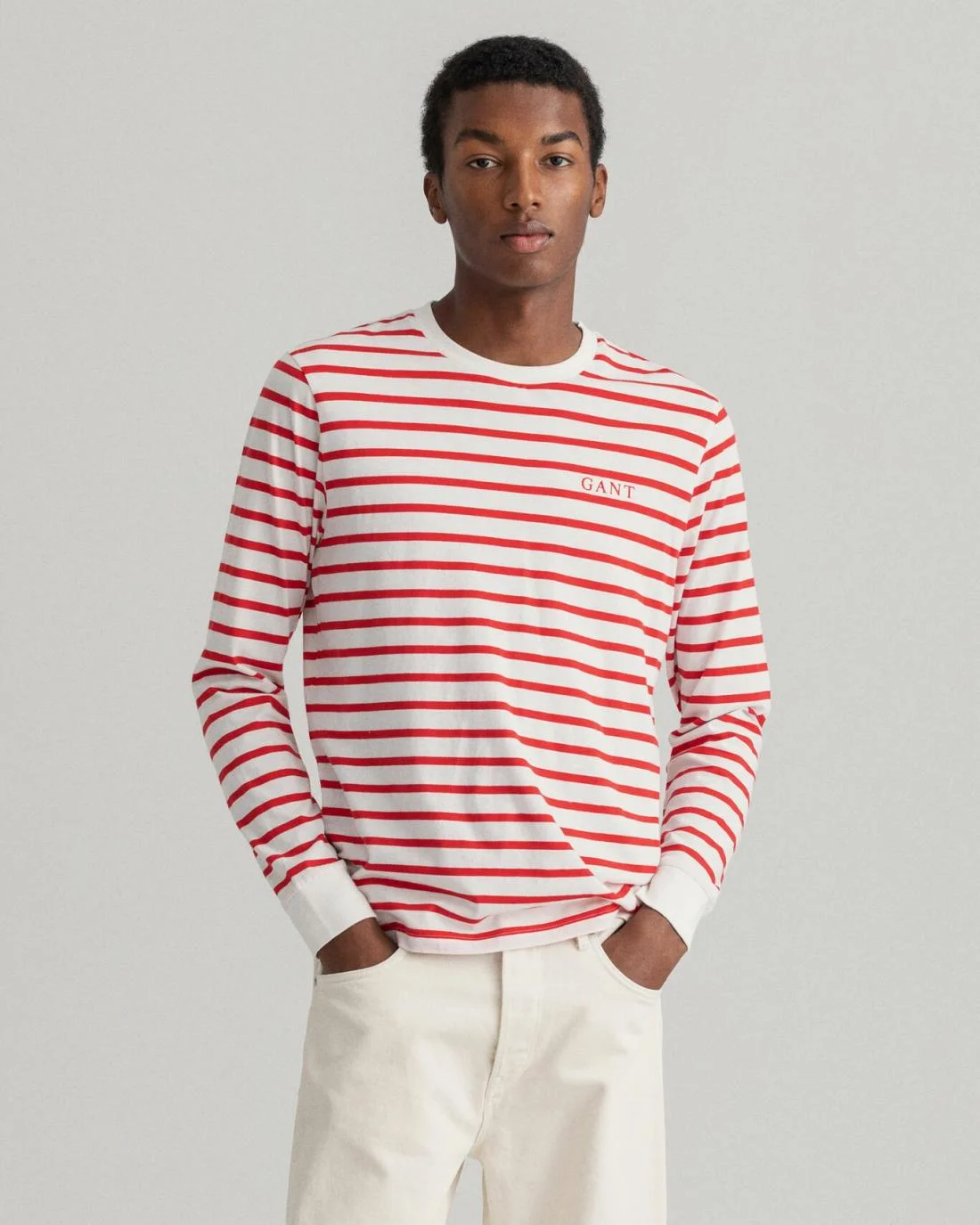 T-Shirts | Mens GANT Sailing Print Long-Sleeve T-Shirt Bright Red