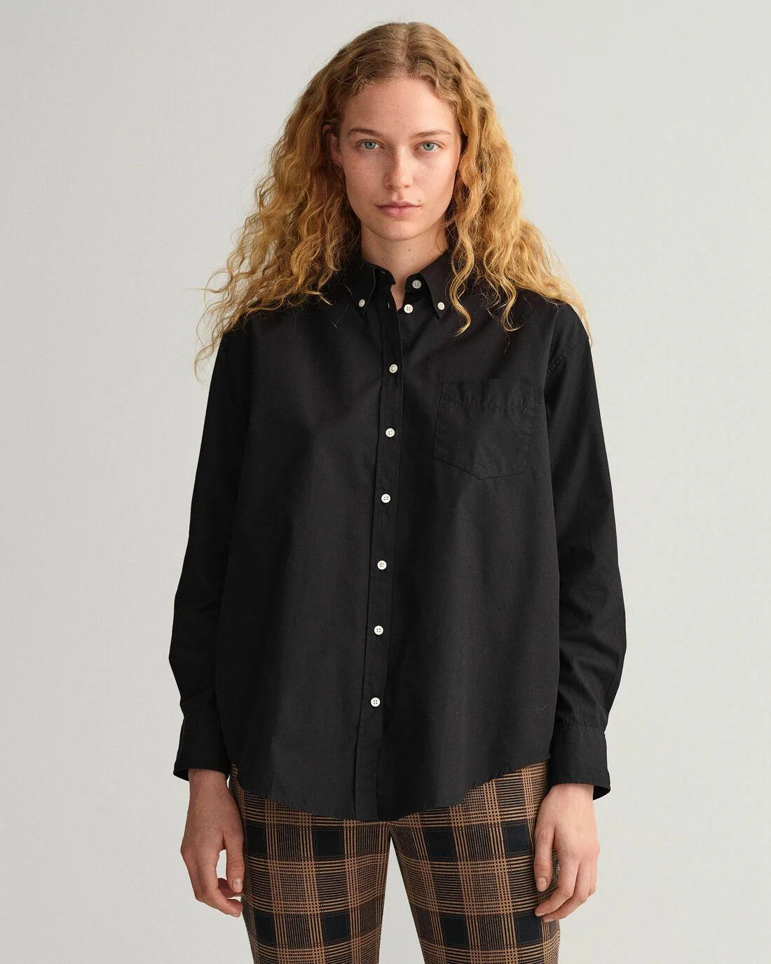 Shirts And Blouses | Womens GANT Relaxed Fit Luxury Poplin Shirt Ebony Black