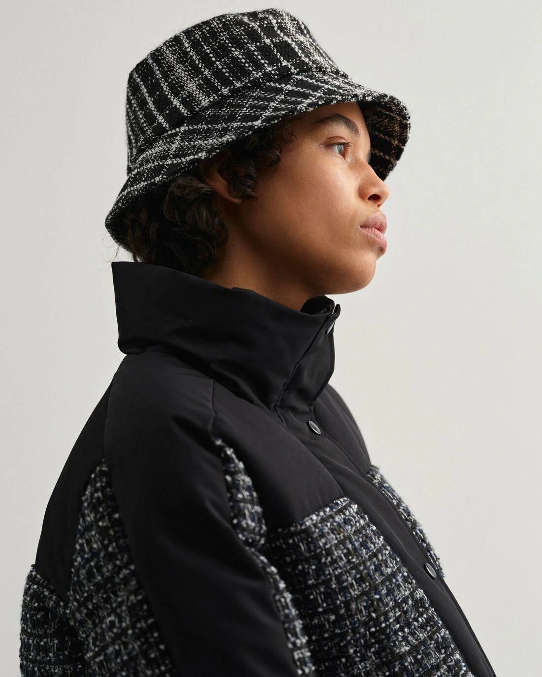 Hats | Womens GANT Tweed Bucket Hat Ebony Black