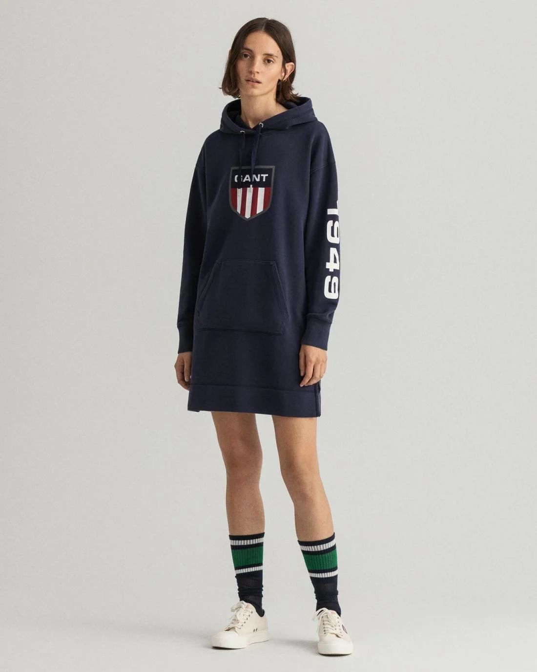 Dresses | Womens GANT Retro Shield Hoodie Dress Evening Blue