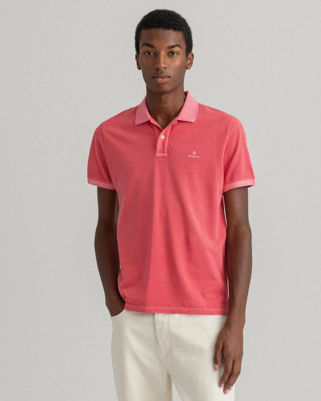 Polo Shirts | Mens GANT Sunfaded Piqué Polo Shirt Watermelon Pink