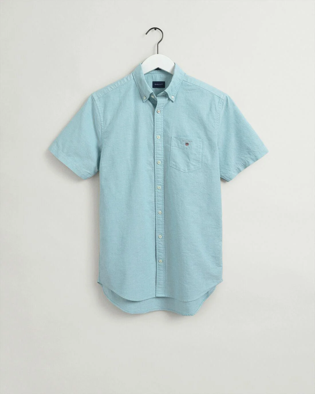 Shirts | Mens GANT Regular Fit Short Sleeve Oxford Shirt Aqua Green