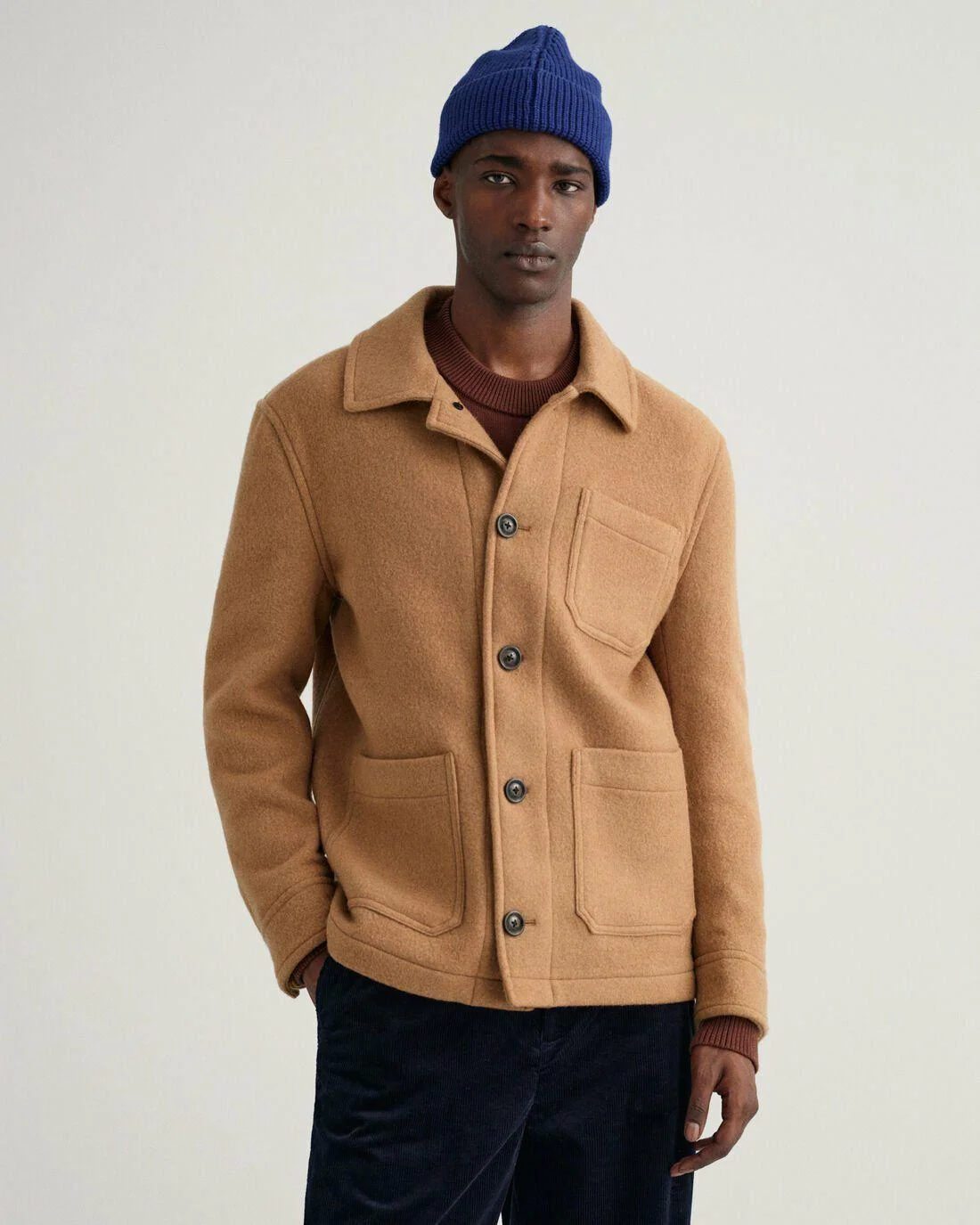 Blazers | Mens GANT Short Wool Jacket Warm Khaki