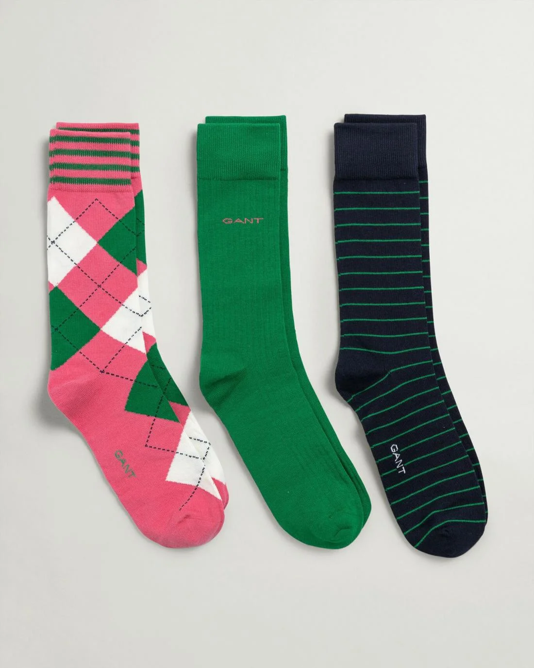 Socks | Mens GANT 3-Pack Argyle Socks With Gift Box Rapture Rose