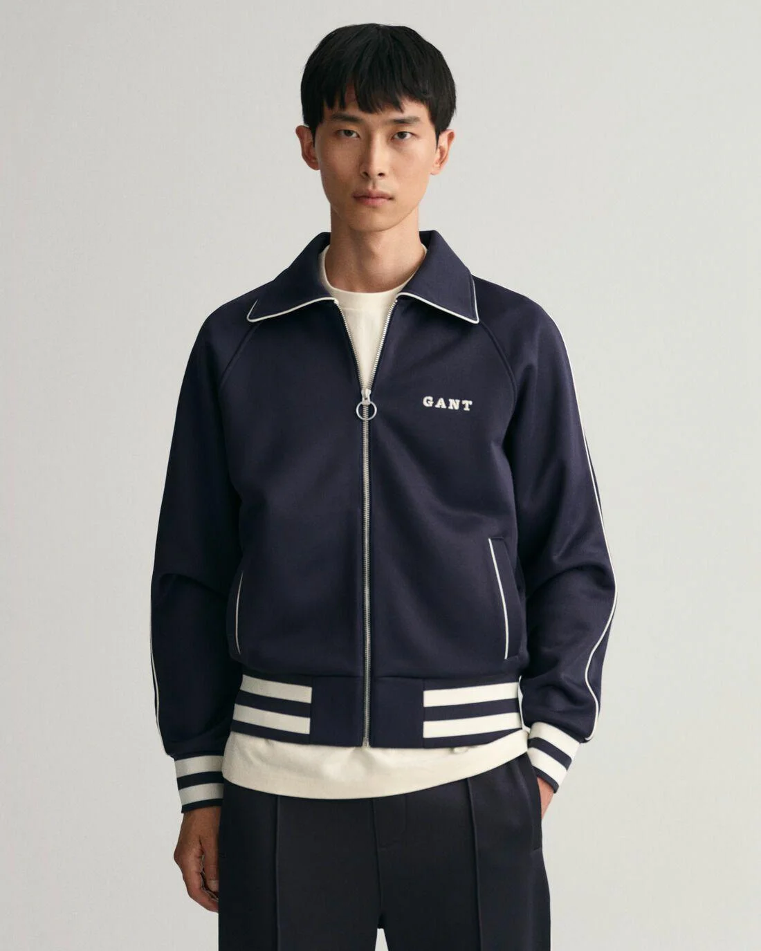 Hoodies And Sweats | Mens GANT Sailing Collar Tracksuit Jacket Evening Blue