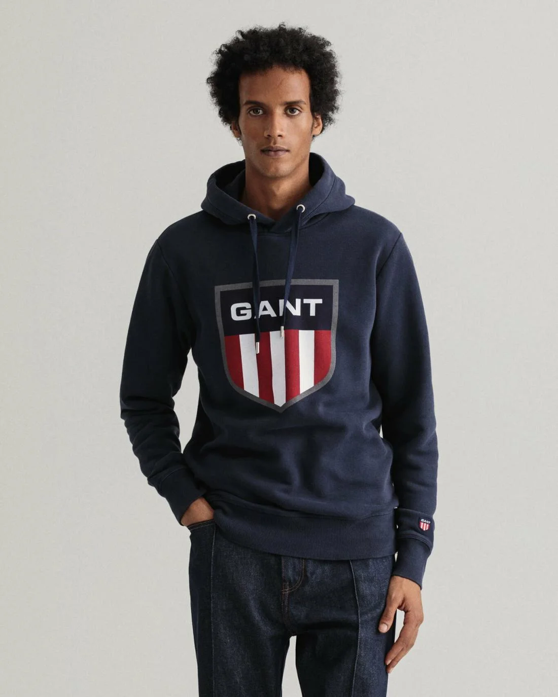 Hoodies And Sweats | Mens GANT Retro Shield Hoodie Evening Blue