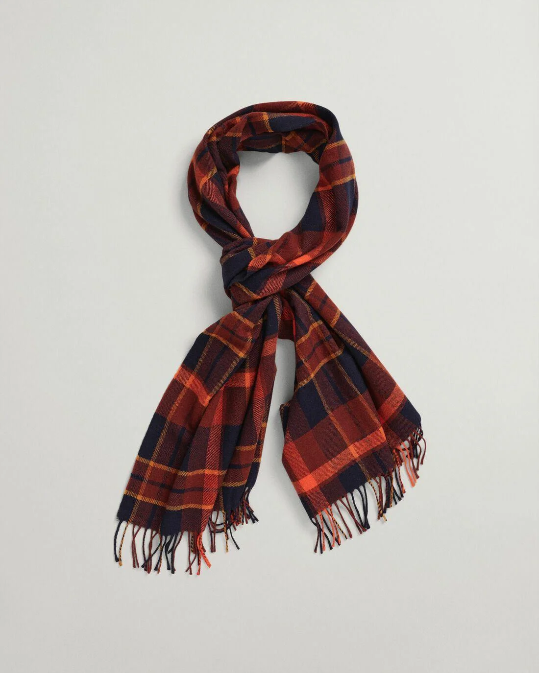 Gloves &amp; Scarves | Mens GANT Wool Check Scarf Red Spice