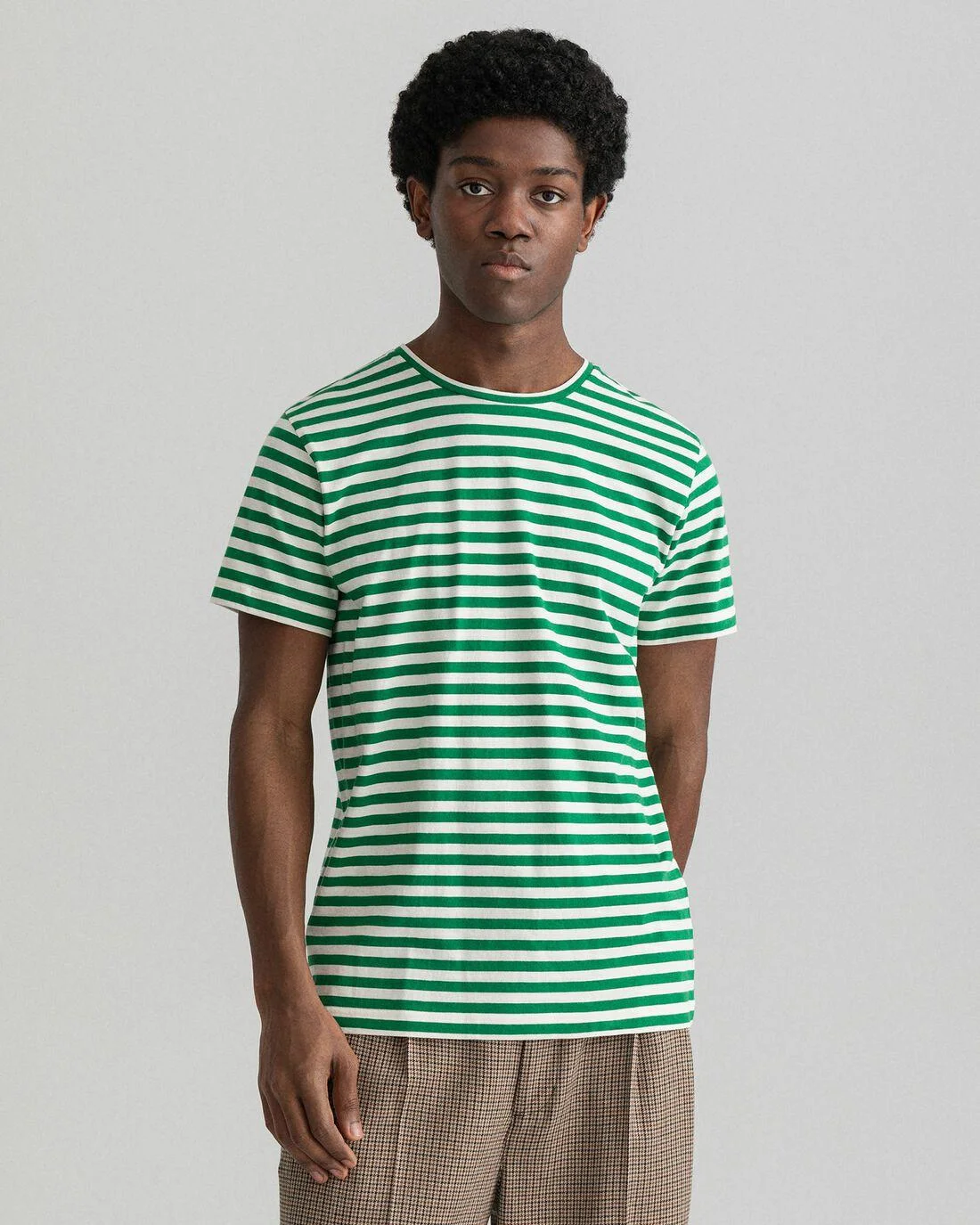 T-Shirts | Mens GANT Striped T-Shirt Lavish Green