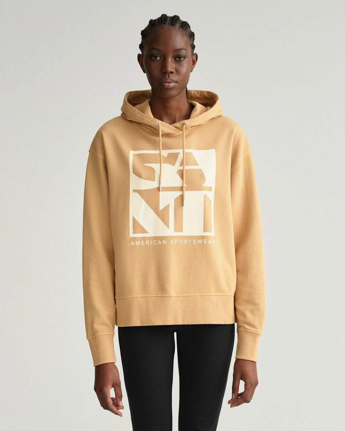 Hoodies And Sweats | Womens GANT Quadrat Logo Hoodie Toffee Beige