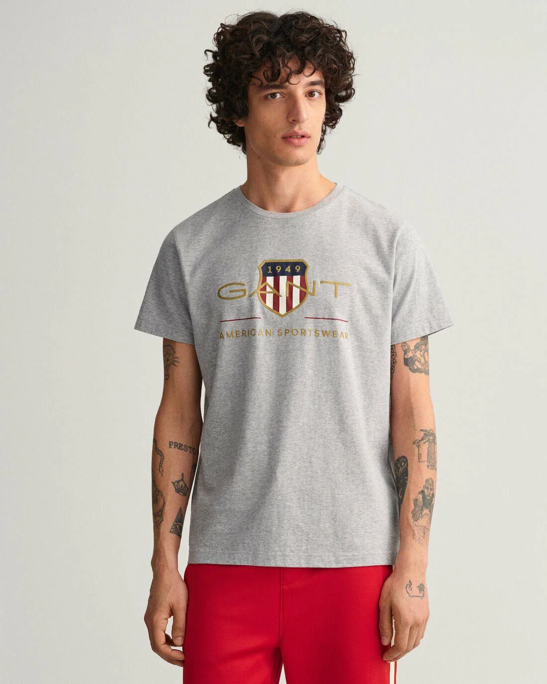 T-Shirts | Mens GANT Archive Shield T-Shirt Grey Melange