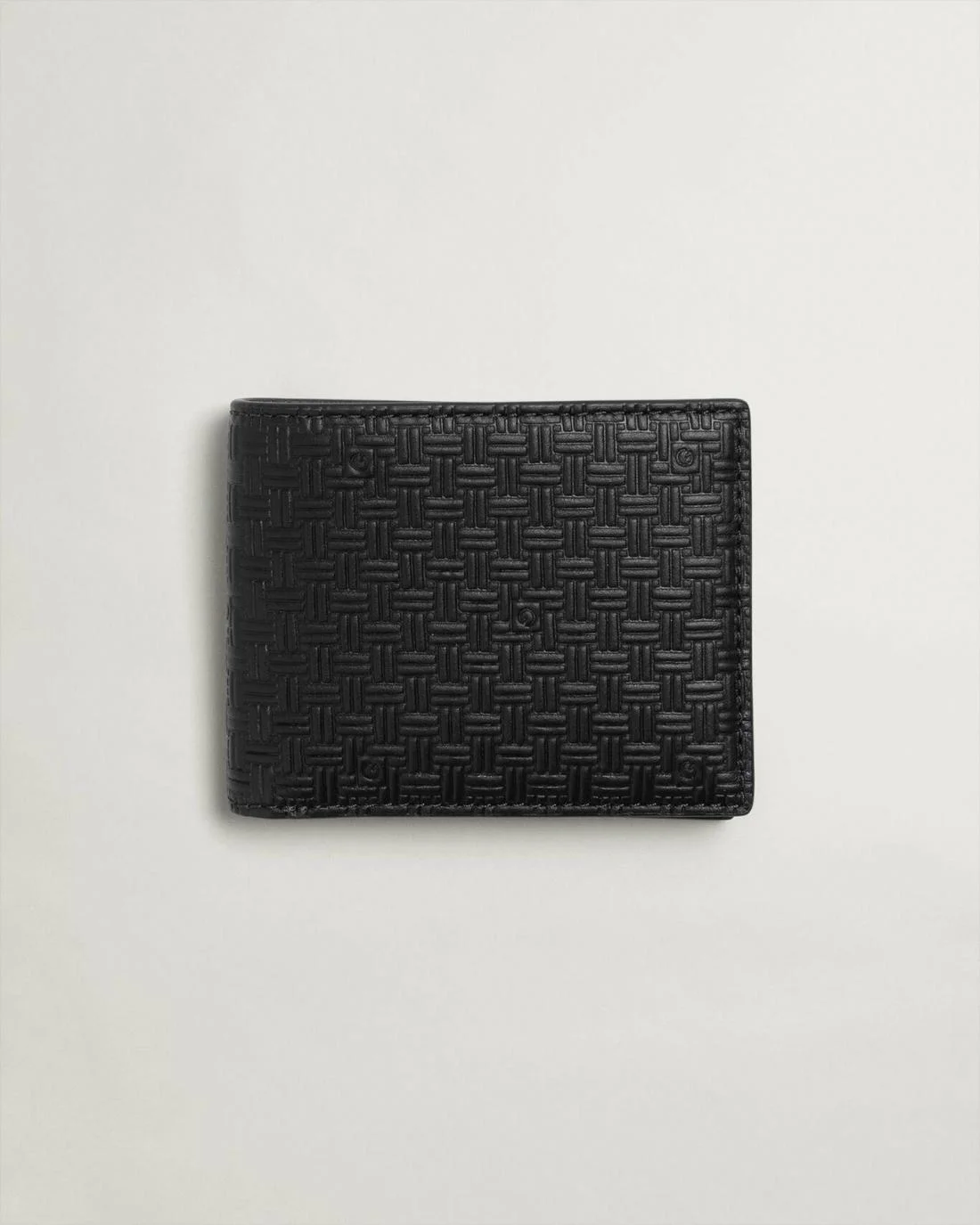 Wallets | Mens GANT Signature Weave Leather Wallet Black