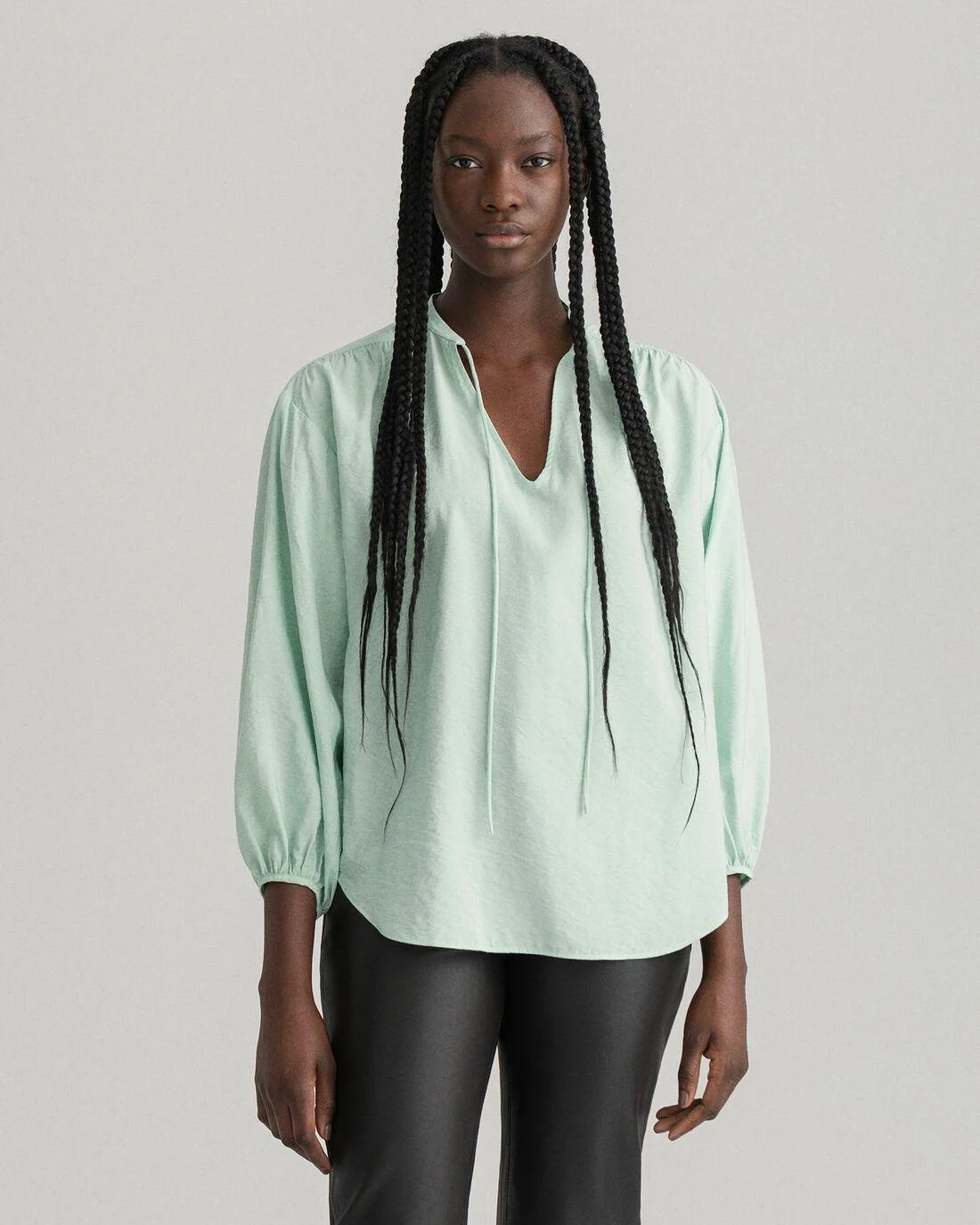 Shirts And Blouses | Womens GANT Popover Blouse Porcelain Green