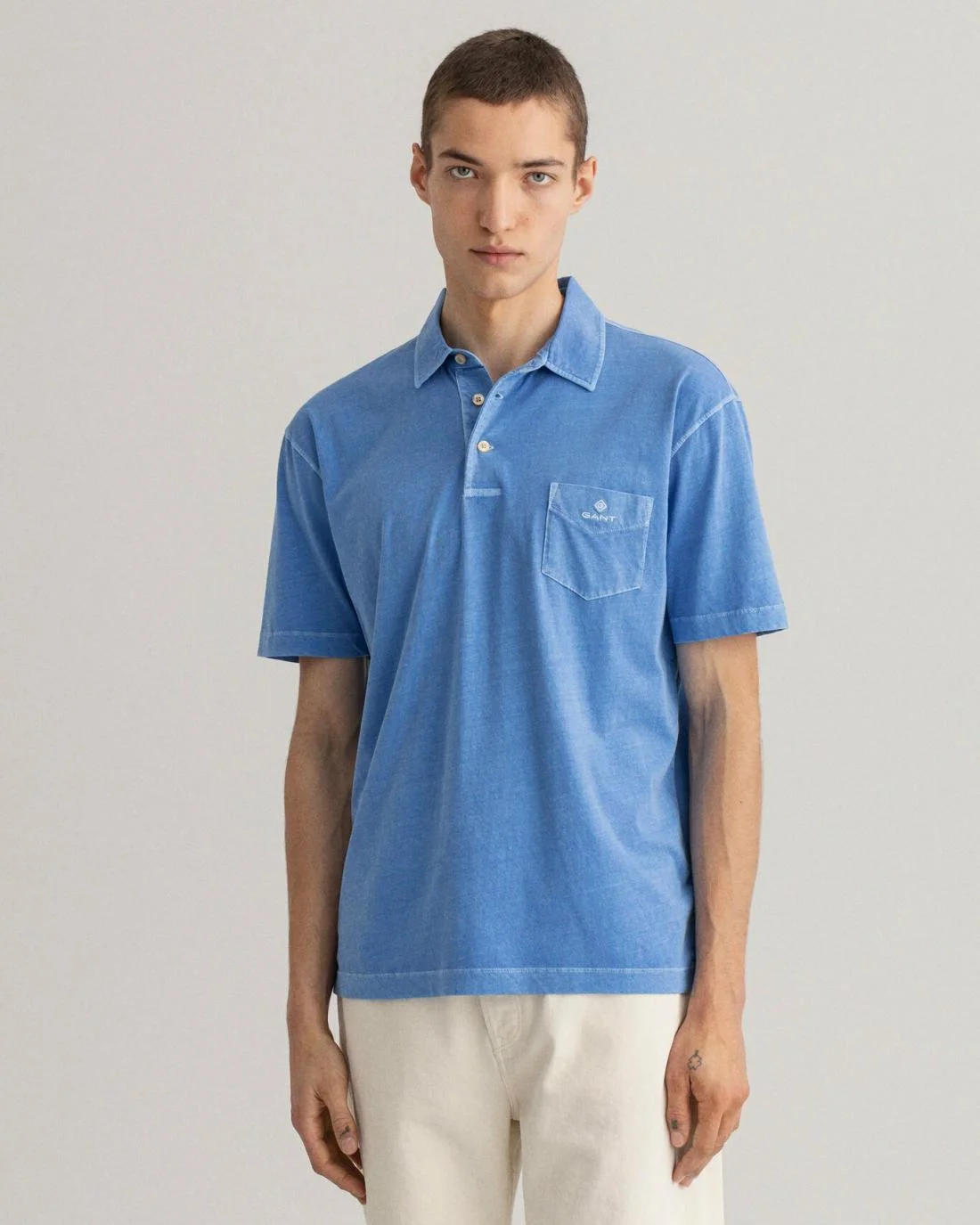 Polo Shirts | Mens GANT Sunfaded Jersey Polo Shirt Day Blue