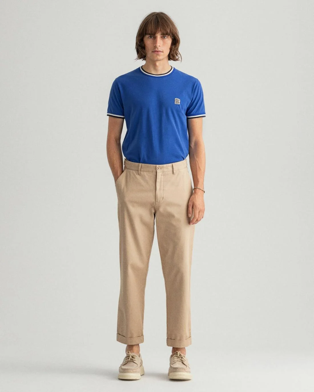 Chinos | Mens GANT Tapered Cotton Chinos Dark Khaki