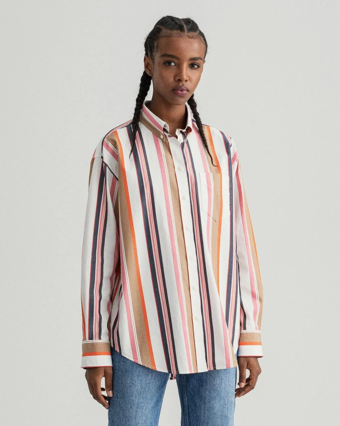 Shirts And Blouses | Womens GANT Relaxed Fit Multi Stripe Shirt Eggshell